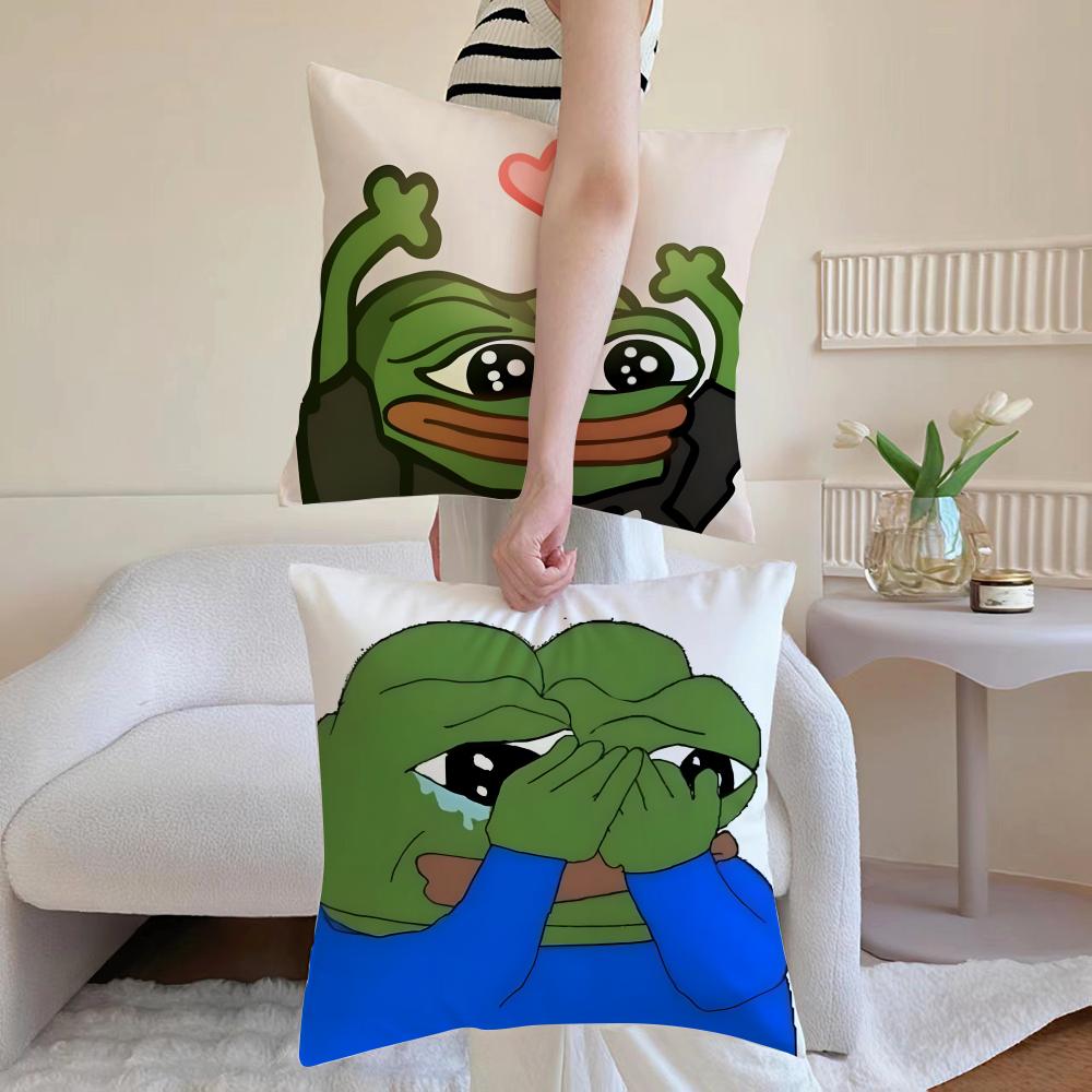 P-Pepe The Frog Cushion Cover Linen Pillowcase Cover Soft Decor For Sofa Home Room