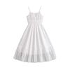 Elegantní bílé šaty pro dívky Jaro/Léto Dětská móda Bez ramínek Lodičkový výstřih Šaty se zúženým pasem