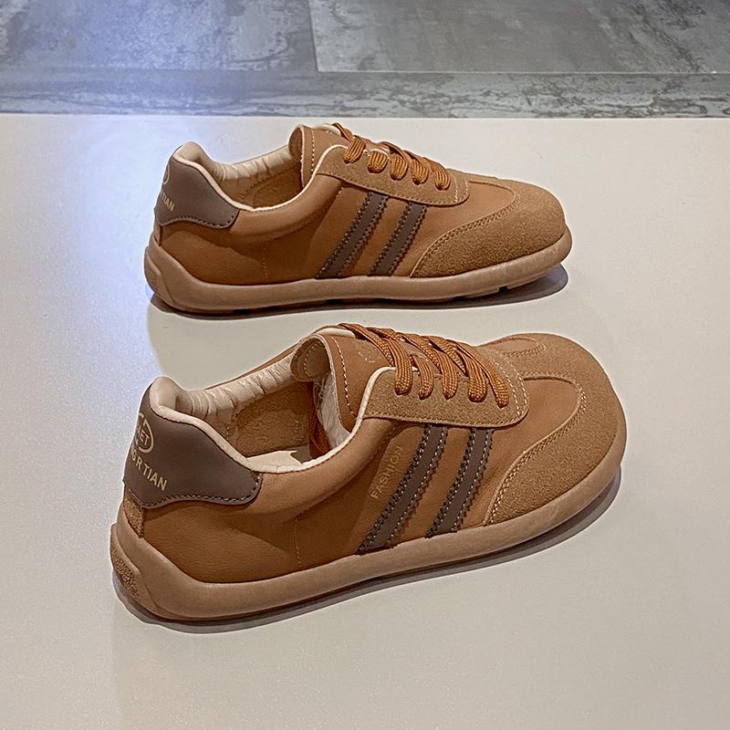 

Модные кроссовки из натуральной кожи с круглым носком, однотонные, износостойкие, немецкие, повседневные, модные, универсальные, спортивные, женские, для сноуборда 40