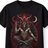 Baphomet Satanisch Okkult Pentagramm Gotisch Dämon Schwarz Unisex T-Shirt