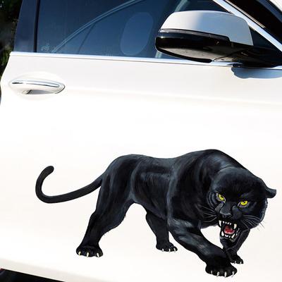 Desenhos animados 3D Adesivos de carro Animal Pantera Negra Rugindo Capa de para-choque Arranhões