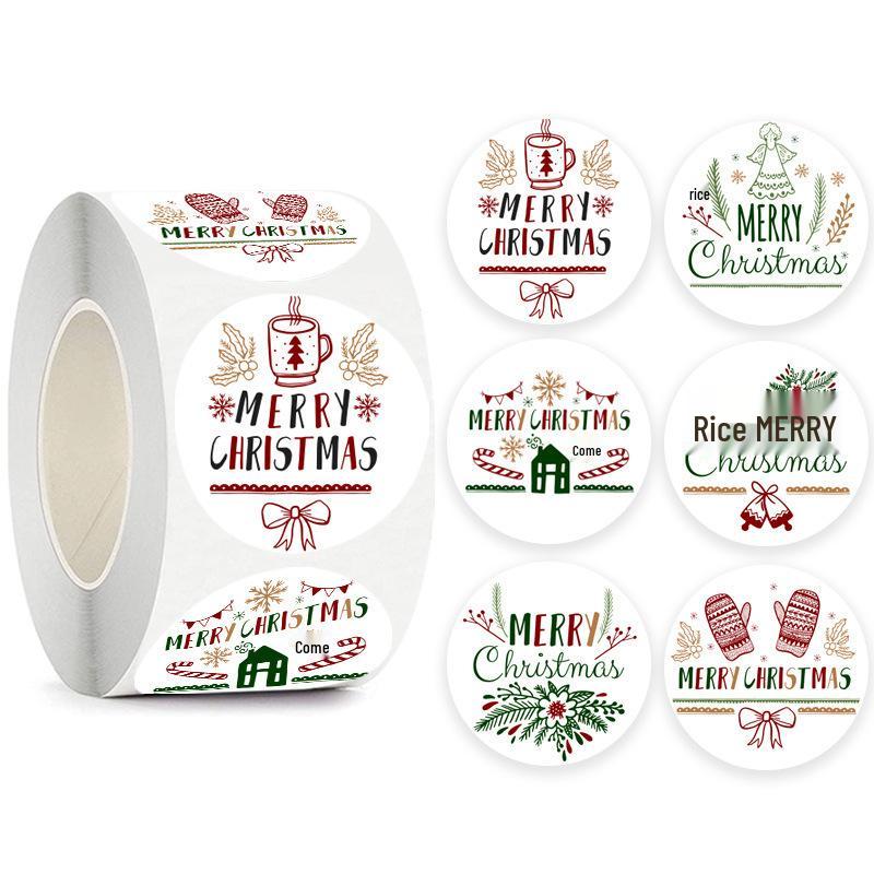 3.8cm Christmas Sticker Roll - Gift Box Sealing Labels for Holiday Decoration