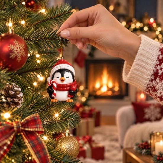 Christmas Advent Calendar Ocean Animal Calendar,24Pcs Acrylic 2D Ornament Set with Turtle Penguin Shell Fish Decor Sea Turtle/Shell/Fish/Penguin/Shark