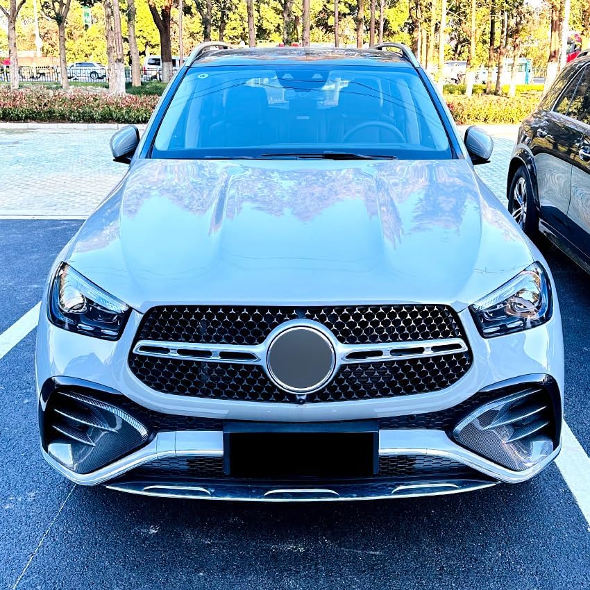 Front Bumper Spoiler Fog Light Air Vent Trim Grille Cover Sticker for Mercedes-Benz GLE-Class W167 C167 GLE450 GLE53 AMG 2023-2024 (Carbon Look),
