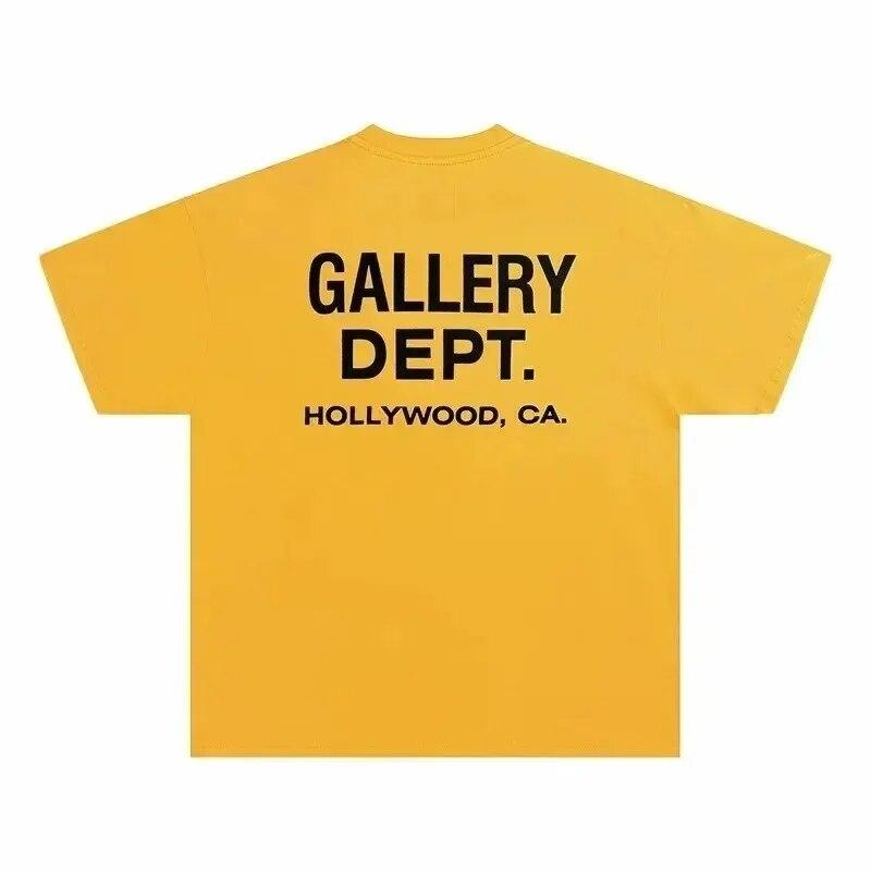 Modisches T-Shirt mit Buchstaben-Print, Vintage-Print von High Street Gallery Department, lässiges T-Shirt mit O-Ausschnitt, Sommer-Marken-Baumwolloberteil