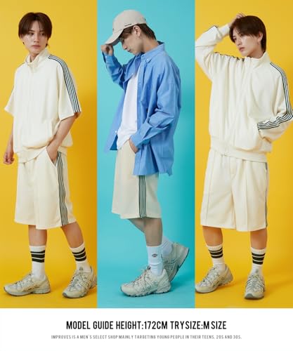 IMPROMES Casual Shorts [SIDEWAYSTANCE] Line Jersey Shorts, Men's, Navy