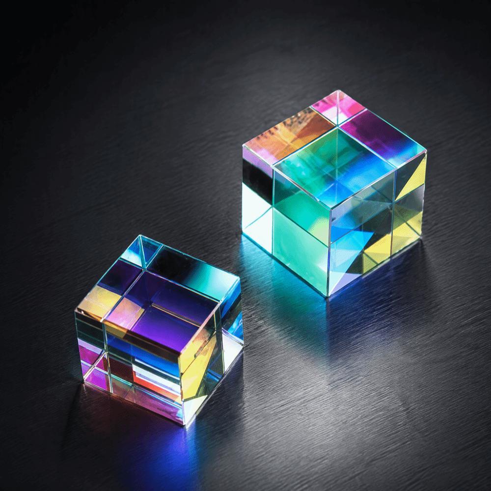 15x15mm Optical Glass Prism Cube Artificial Crystal Color Cube Prism X Cube Prism  Home Decor