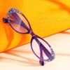 Fashion Diamond Studded High Definition Anti Blue Light Reading Glasses Women Ultra Light Comfortable Presbyopia Eyeglasses