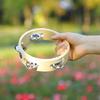 6inch Single Row Tambourine Percussion Musical Instruments Educational Toy Wood Round Handbell Handheld Tambourine