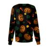 Donna Manica Lunga Fantasia Tasca Lavoro Stampa Halloween Collo Alto Monopetto Salopette Protettiva Cardigan Giacca Top