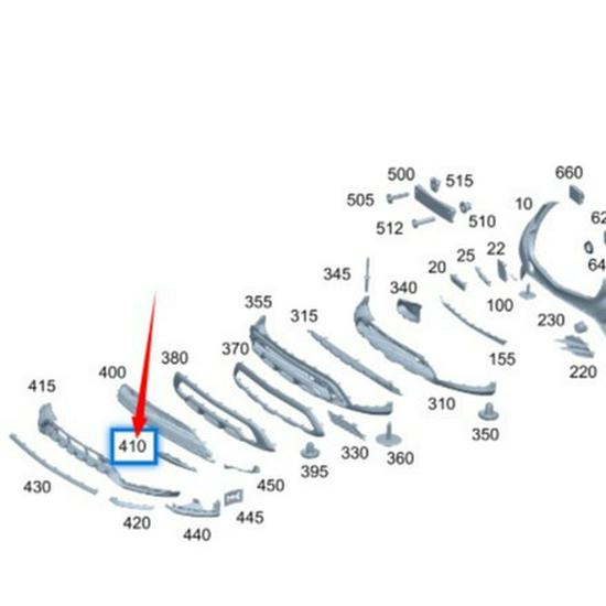 Compatible with Mercedes-Benz GLC X253: Set of 4 Small Square Lower Grille Bright Frames