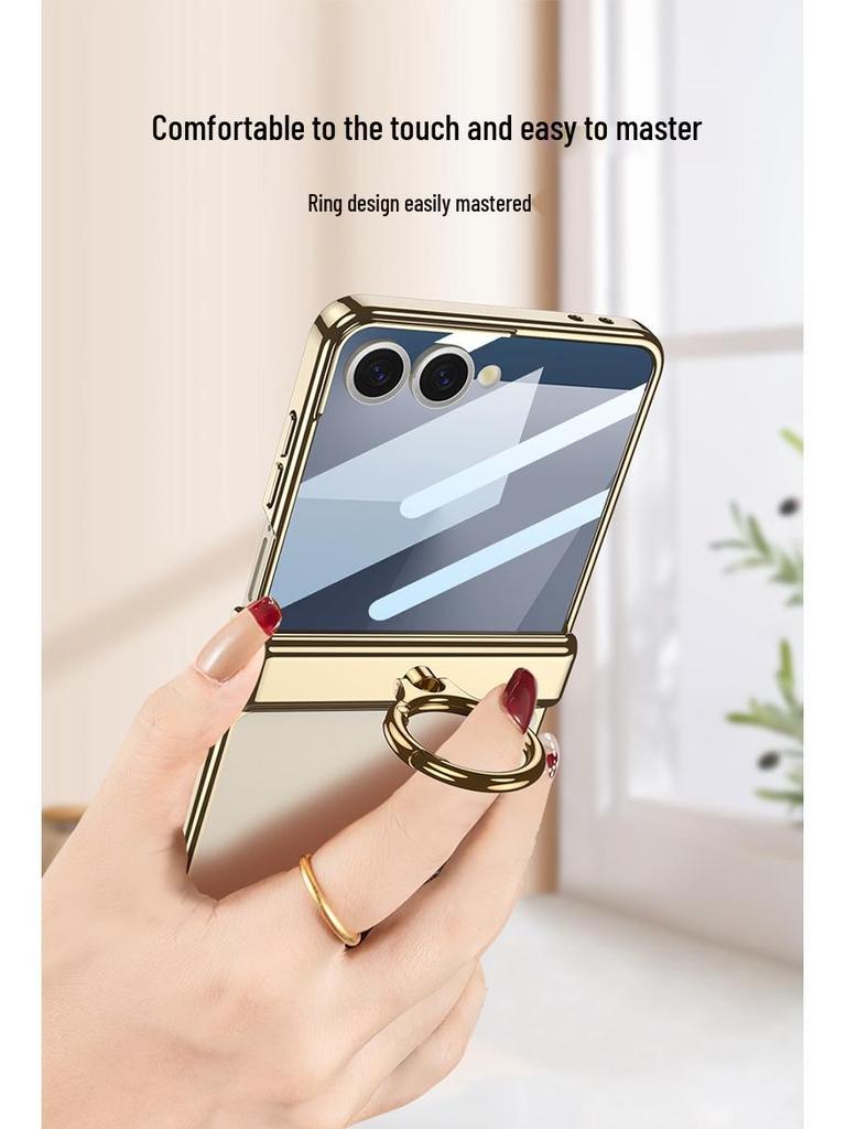 Samsung Z Flip7 Clear Folding Case - Full Coverage, Anti-Fall Protection