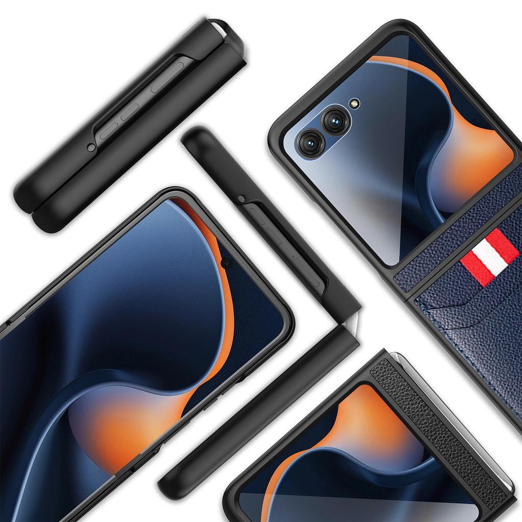 Motorola 70 Ultra Leather Phone Case Card Holder Razr70 Protective Anti-Drop Crossbody Cover