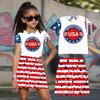 Completo due pezzi per bambina con top a maniche corte girocollo e gonna Set Abbigliamento casual estivo a vestibilità larga per bambini