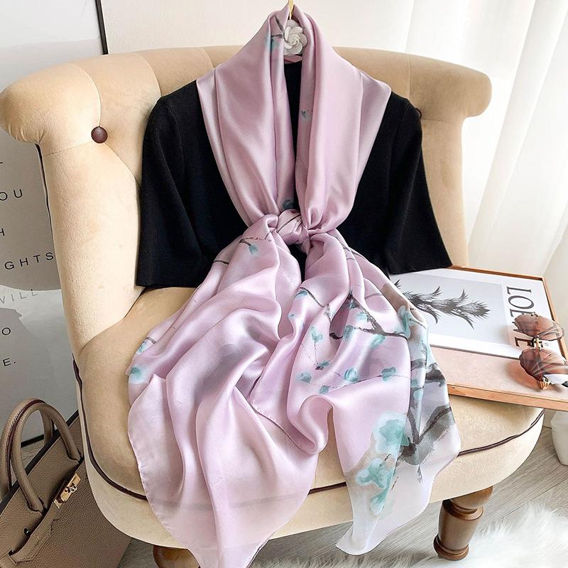 Spring Dustproof Print Shawls Winter Ethnic Style Satin Scarves Fashion Sunscreen Beach Towel Popular 180X90Cm Big Bandanna