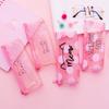 Süße Kawaii rosa Katze Federmäppchen Briefpapier Geschenk große Bleistifttasche transparente Stifttasche Schulbedarf Werkzeuge
