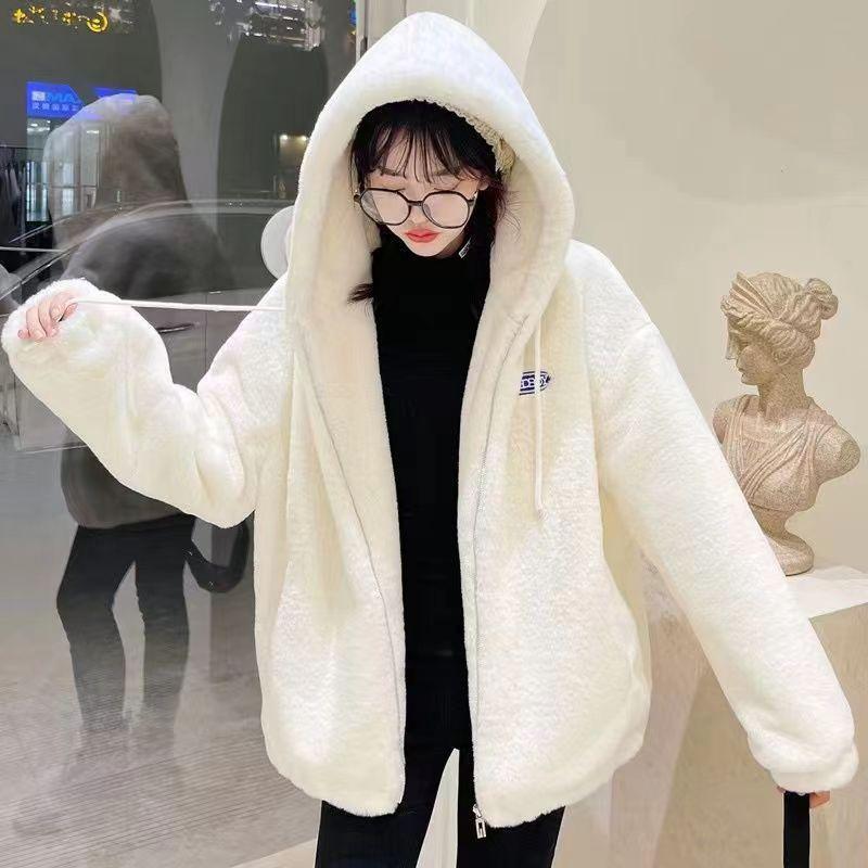 Autumn and winter new imitation rabbit fur jacket light casual fashion thickened warm plush coat