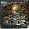 3D Magic Forest Bookshelf Tapestries Wall Hanging-Gorgeous Wall Art Tapestries for Living Room Office and Home Decor Tapestry