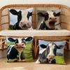 Pernă Negru Husa Albă Moale Carcasă Canapea Amuzant Cameră de Zi Holstein Casă Confortabil Birou Decor Protectoare Vaci Pernă