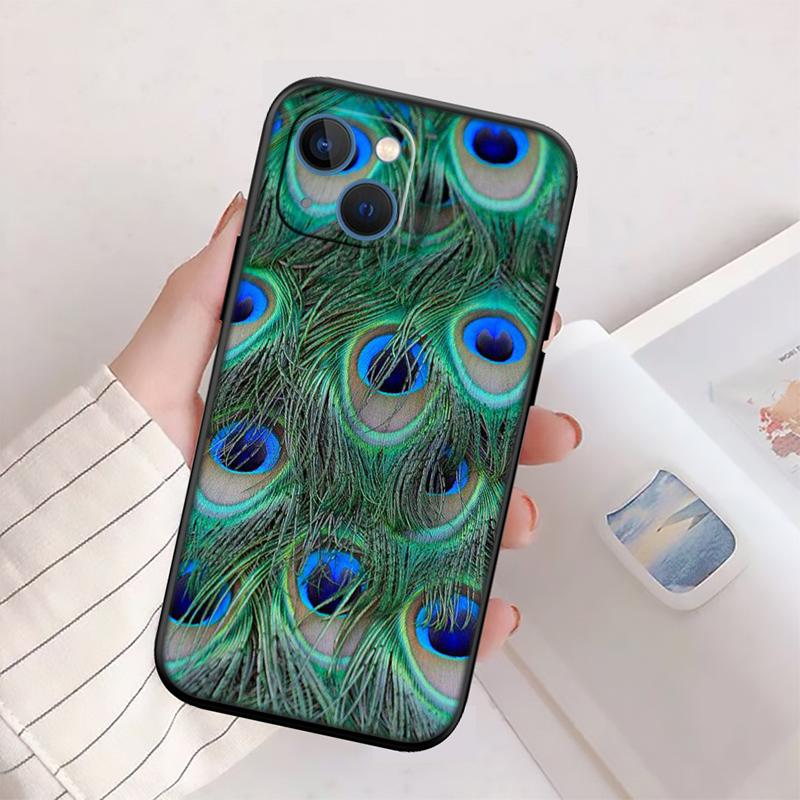 RP55 Pfauenfeder Handyhülle für Samsung Galaxy M06 M15 M16 M35 M55 M56 A36 A42 A50 A50S A51 A52 A32 A33 A05 A05S A06 A16 A20