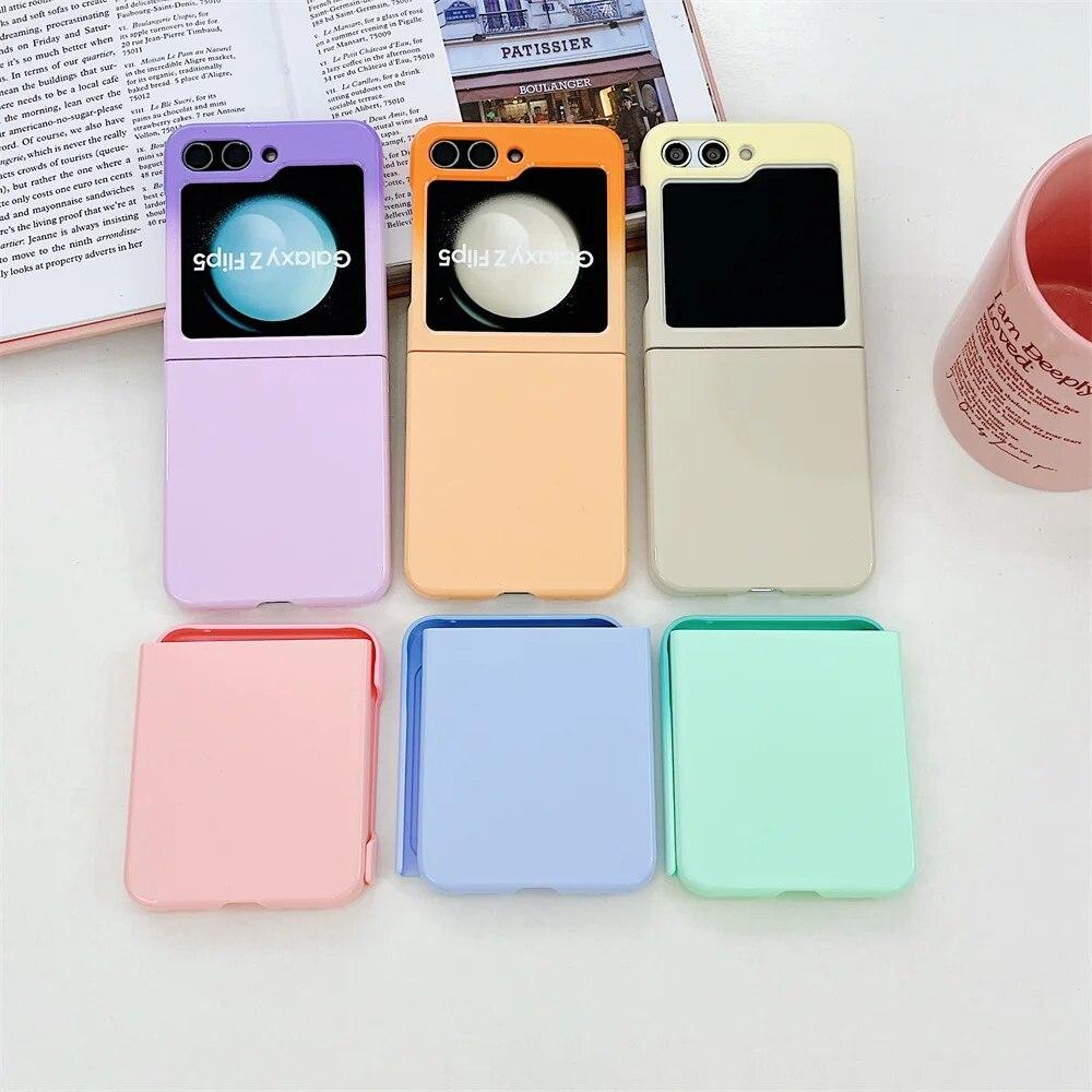 Luxus Klavierlack Handyhülle für Samsung Galaxy Z Flip 5 5G Z Flip4 Flip3 Z Flip5 Mode Glitzer Farbverlauf Slim Hard Cover