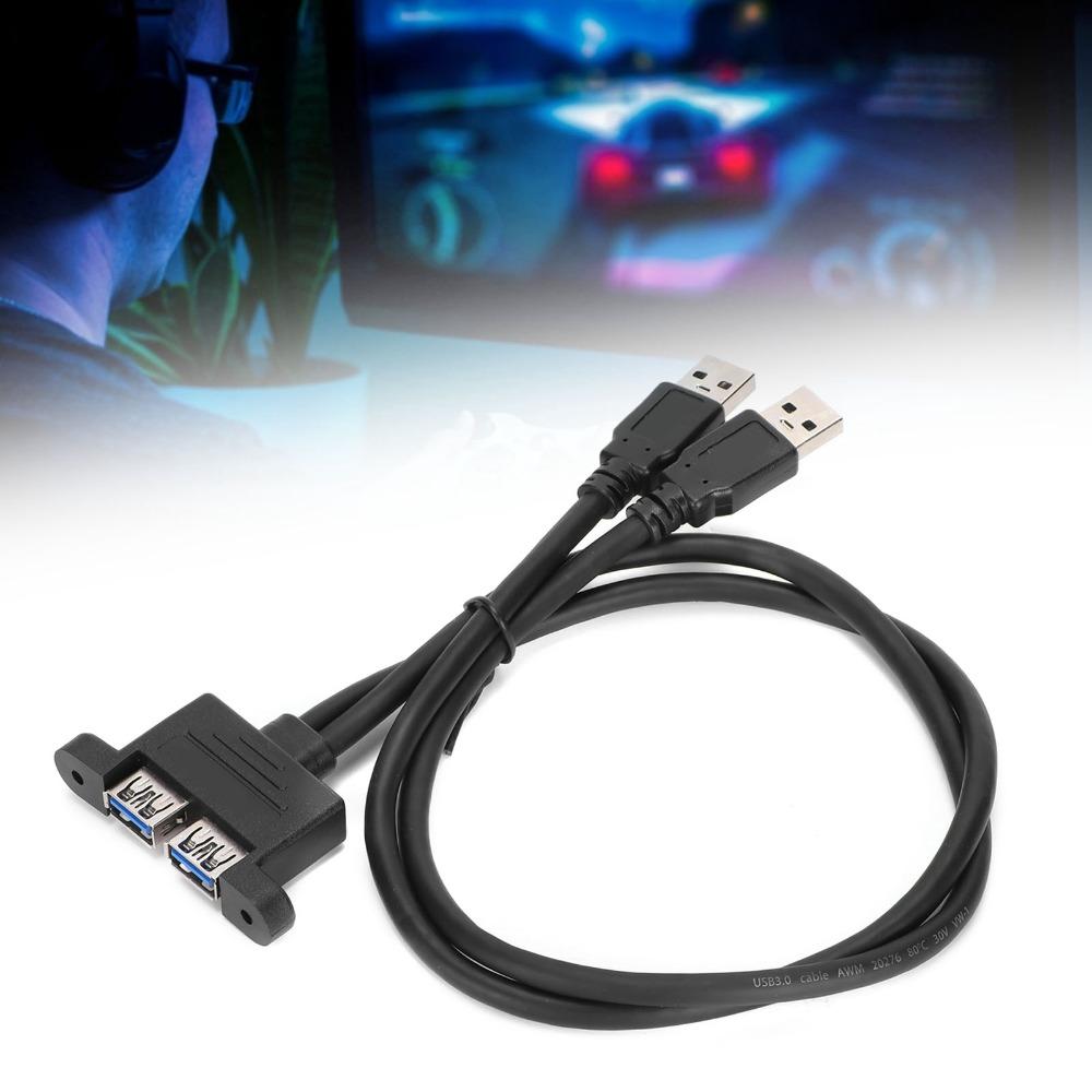 50cm USB Extension Cable 2 Ports Dual USB Front Panel Header USB 3.0 Cable  Computer Accessory