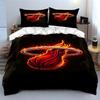 Fiery basketball logo pattern. Bedding sets Duvet cover sets Duvet covers Pillowcases(1*Duvet Cover 2*Pillowcases without duvet insert)