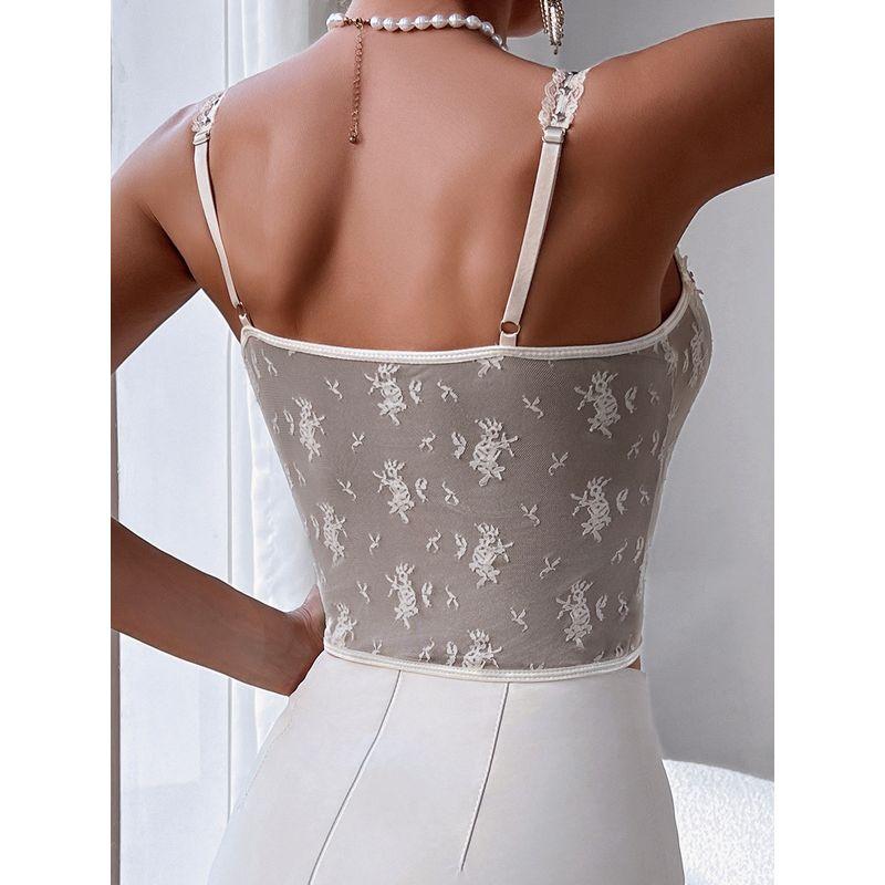 Sexy Lace See-through Halter Top Gyaru Sexy Lace See-through Sling Vest