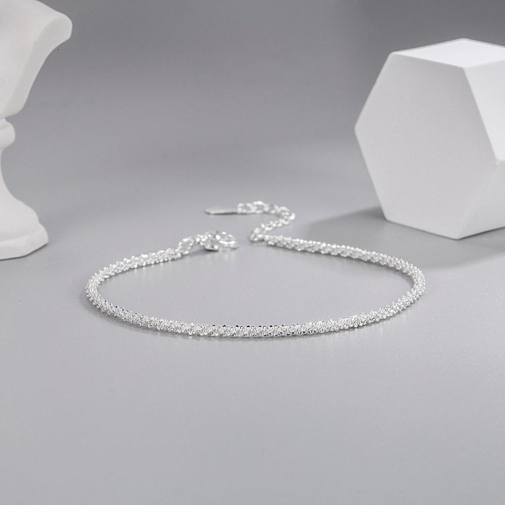 925 Sterling Silver Stylish Simple Sparkling Gypsy Floral Bracelet Birthday Party Anniversary Gift белый