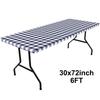 New 30x72inch Spandex Tablecloth 6FT Rectangle Oil-Proof Fitted Table Cover Waterproof Table Protector Dining Tables