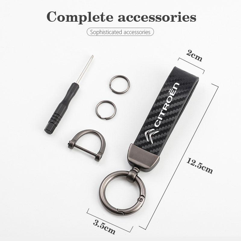 Carbon Fiber Leather Keyrings Car Keychain Accessories For Citroen C1 DS3 C2 C3 Vts C4 Saxo C4L C5 C6 C8 Xsara C3-XR Picasso