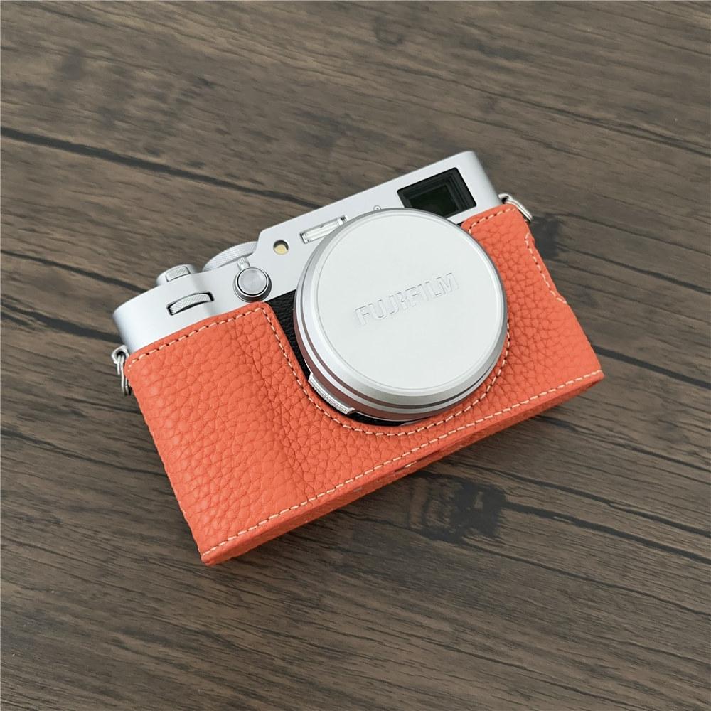 

Luxury X100VI PU Leather Camera Half Case For Fujifilm X100VI Battery Opening Bottom Cover