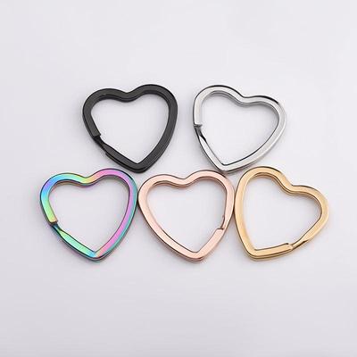 Stainless Steel Peach Heart Keychain Pendant for Couples