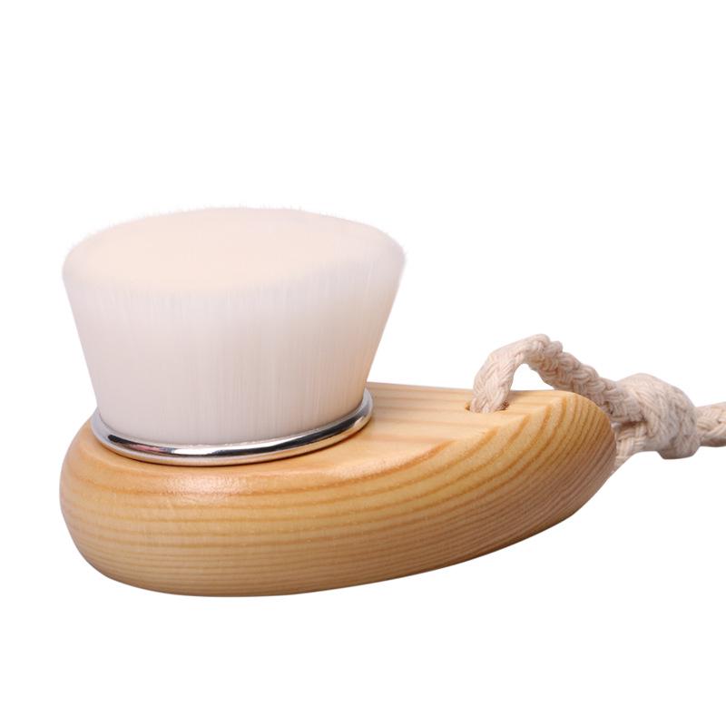 1PCS Wooden Handle Facial Cleansing Brush Deep Clean Pore Exfoliator Face Scrub Facial Washing Brush Cleaning Tool