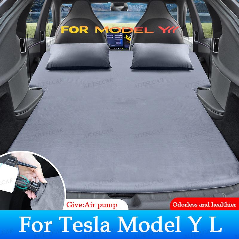 For Tesla Model YL Launch2026 Inflatable Air Mattress Outdoor Camping Inflatable Special Suede Fabric Car Travel Bed Accessories