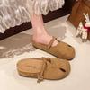 French retro baotou cool slippers women's 2025 new fashion outer wear lazy inner height increase beach boken one-word drag