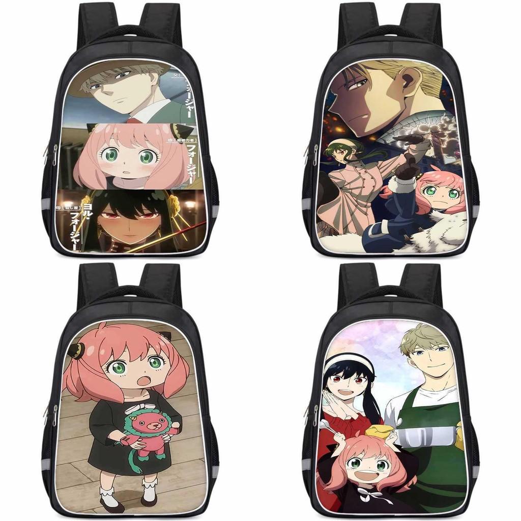 Geräumiger Spy Family Rucksack für Kinder Leichte Oxford-Stoff Schultasche