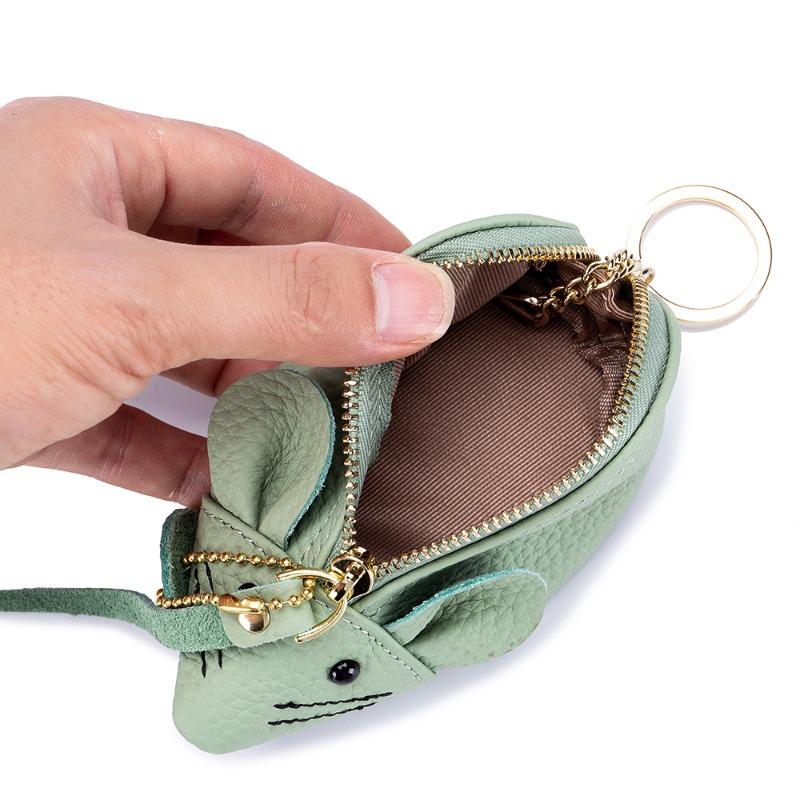 Cartoon change bag female cute mini soft cowhide women's change bag creative