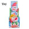 Holiday Gift Storage Containers 3Pcs Christmas Stackable Box, Layered Cube Plastic Boxes with Santa Shop Window Props Snowman Reindeer, Tabletop