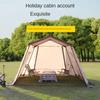 Outdoor Light Luxury Rainproof and Sun Protection Cabin Building Tent Large Family Travel Picnic Roof Tent Shelter