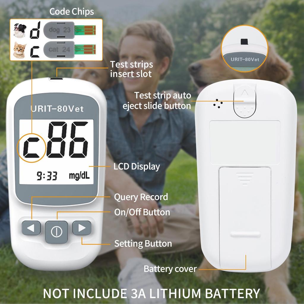 Precise Protection, Worry-free Pet Care - Pet Blood Glucose Meter with 50 Test Strips