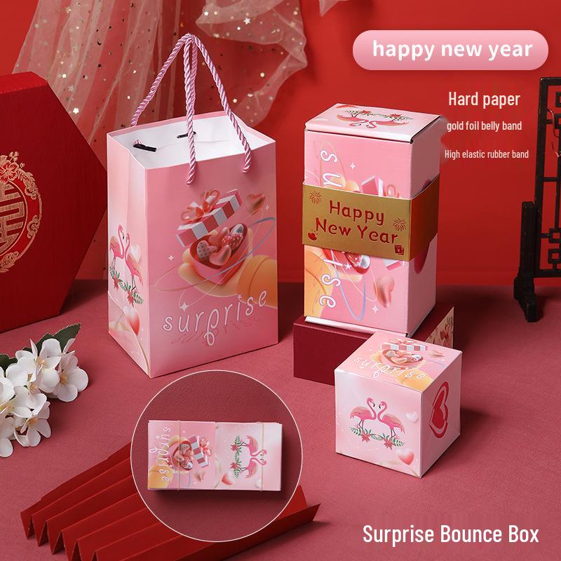 Douyin-Style Birthday Surprise Box: Popping Red Envelopes & Flying Confetti Explosion Gift