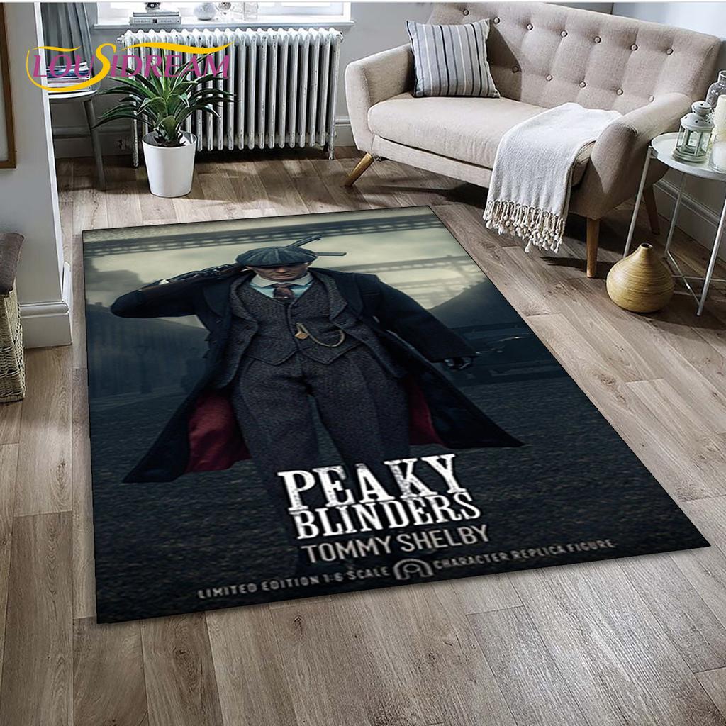 P-Peaky Blinders Tommy Shelby Area Rug,Carpet Rug for Home Living Room Children's Bedroom Sofa Doormat Decor,Non-slip Floor Mat