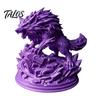 3D Printed Wolf Statue, Howling Wolf Figurine, Wild Wolf on Rock Sculpture, Collectible Animal Ornament for Home Office Desk