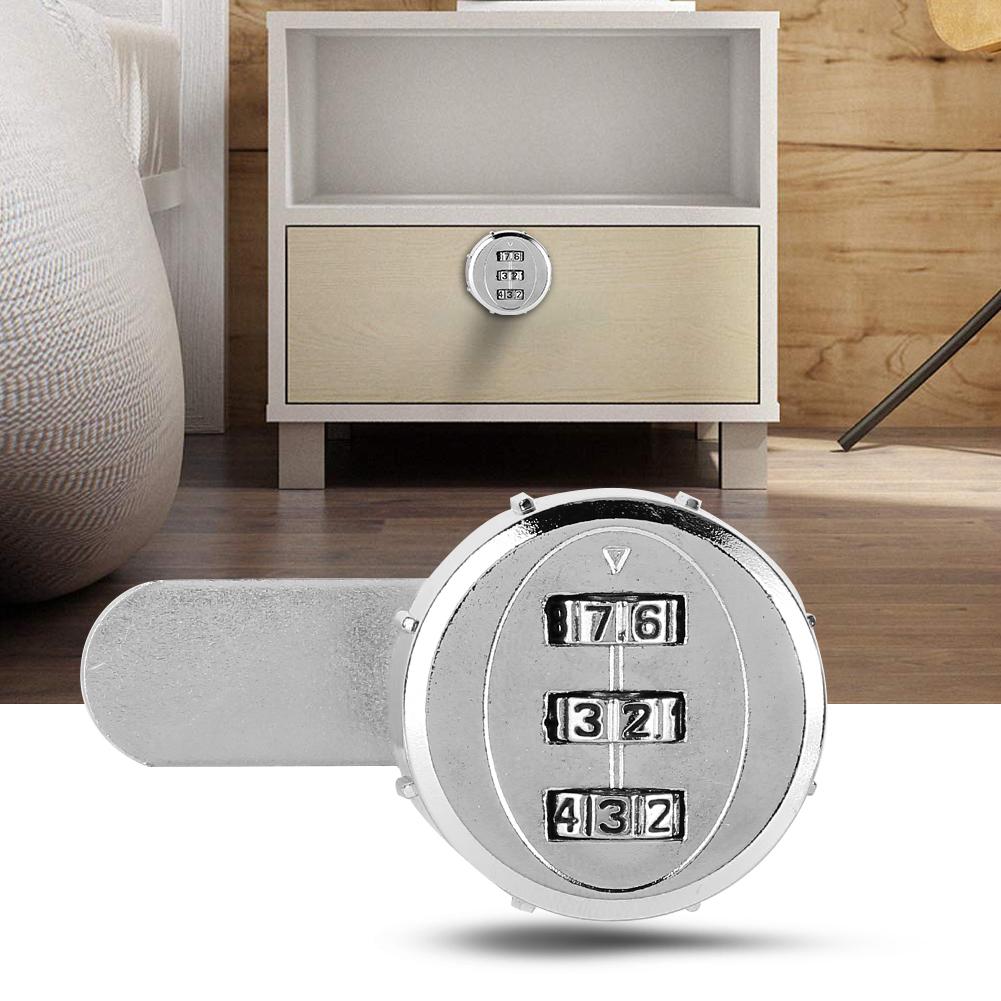 2pcs 30mm/1.18in 3-Digit Mechanical Code Password Lock for Cabinet Wardrobe Locker