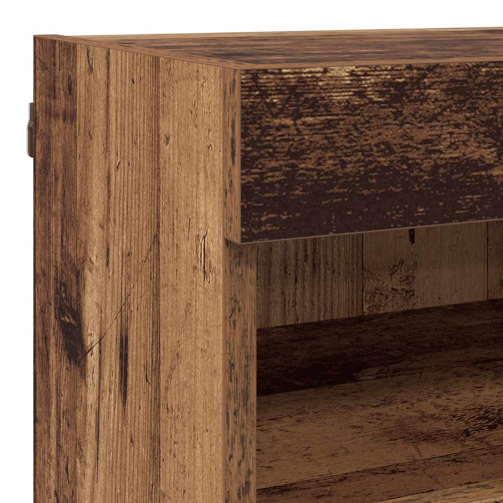 TV Wall Units with LED Lighting 5 pcs Reclaimed Wood Look 80 x 30 x 40 cm