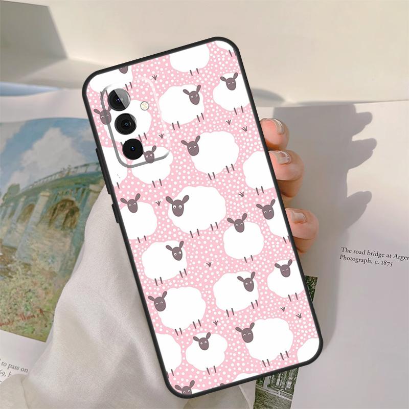 Cute Sheep Case For Samsung Galaxy A13 A33 A53 A34 A54 A14 A15 A16 A26 A36 A56 A12 A32 A52 A06 A35 A55