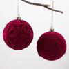 Break-Resistant Velvet Christmas Hanging Balls 8 CM Red Tree Hangable Bauble Set  Indoor Decor