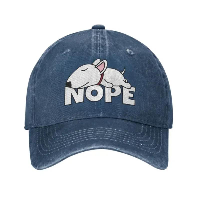 Custom Cotton Nope Bull Terrier Dog Baseball Cap Outdoor Women Men's Adjustable Dad Hat Autumn