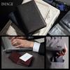 Business Card Genuine Leather Business Card Presentation Two Tone Color [Juviano] Holder, Men's Case, Box, (Navy & Navy)